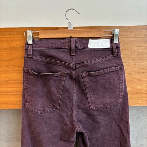 RE/DONE WOMENS STOVE PIPE DENIM CROPPED HIGH-WAIST JEANS, SIZE 26 - Picture 10 of 14